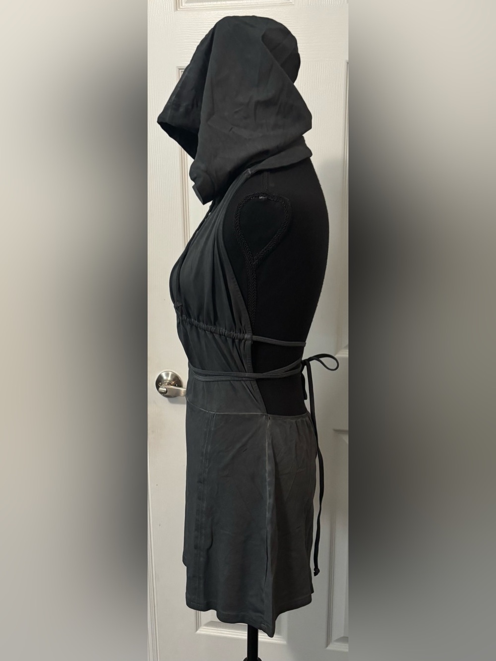 NWT Dolls Kill / Darker Wavs Chord Backless Hooded Dress - Picture 2 of 9